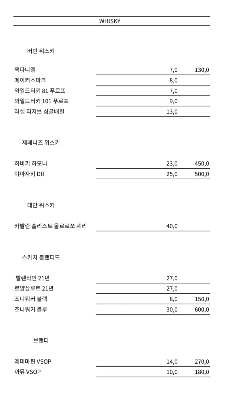메뉴판 2