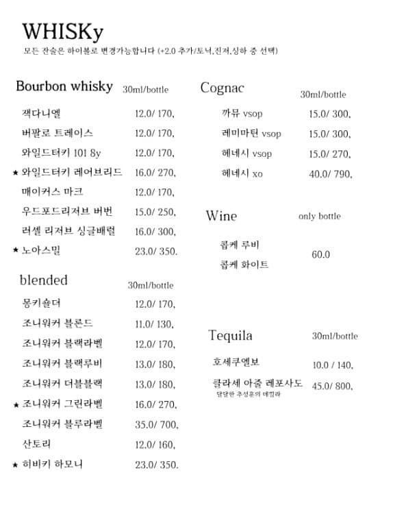 메뉴판 4