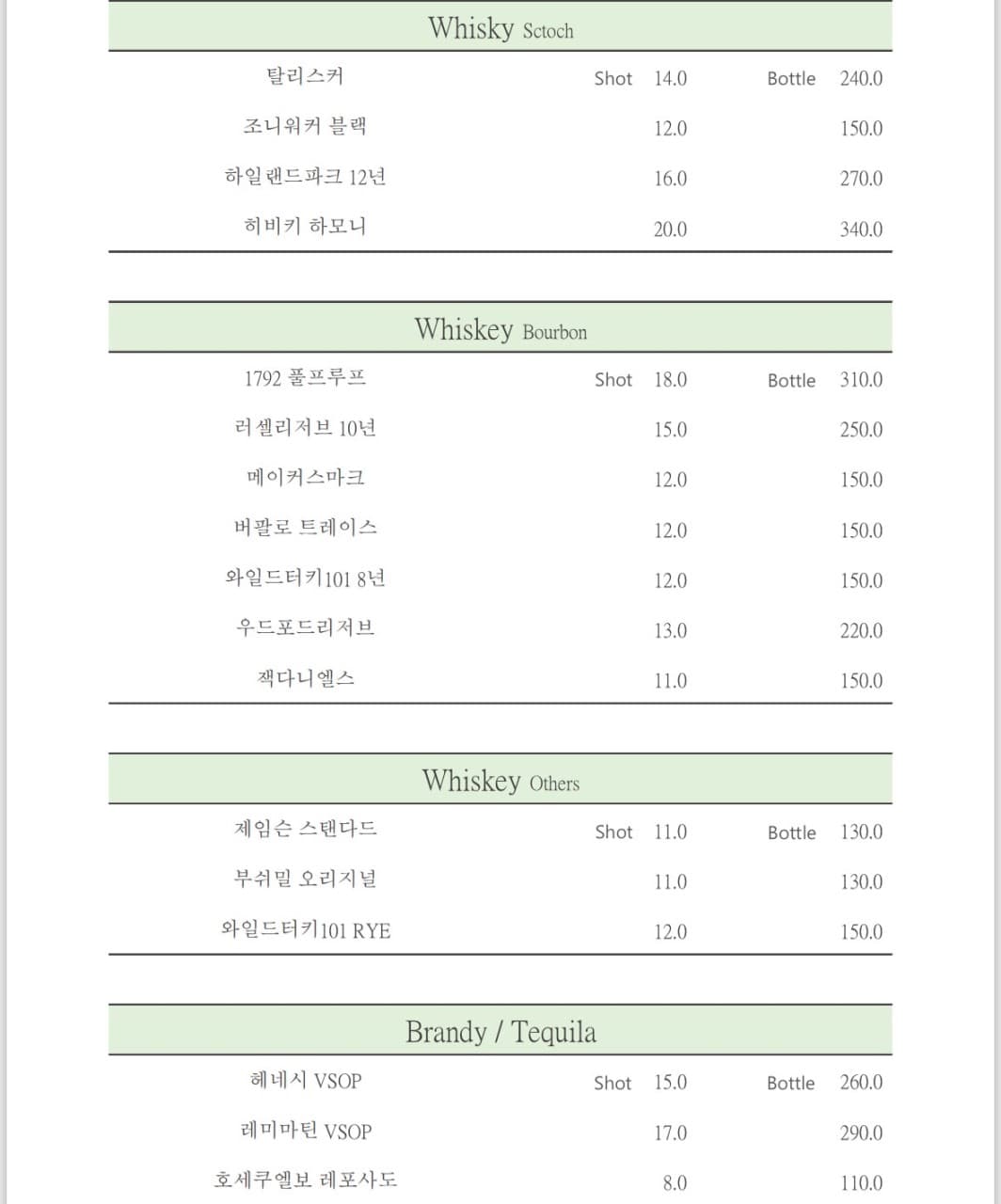 메뉴판 4