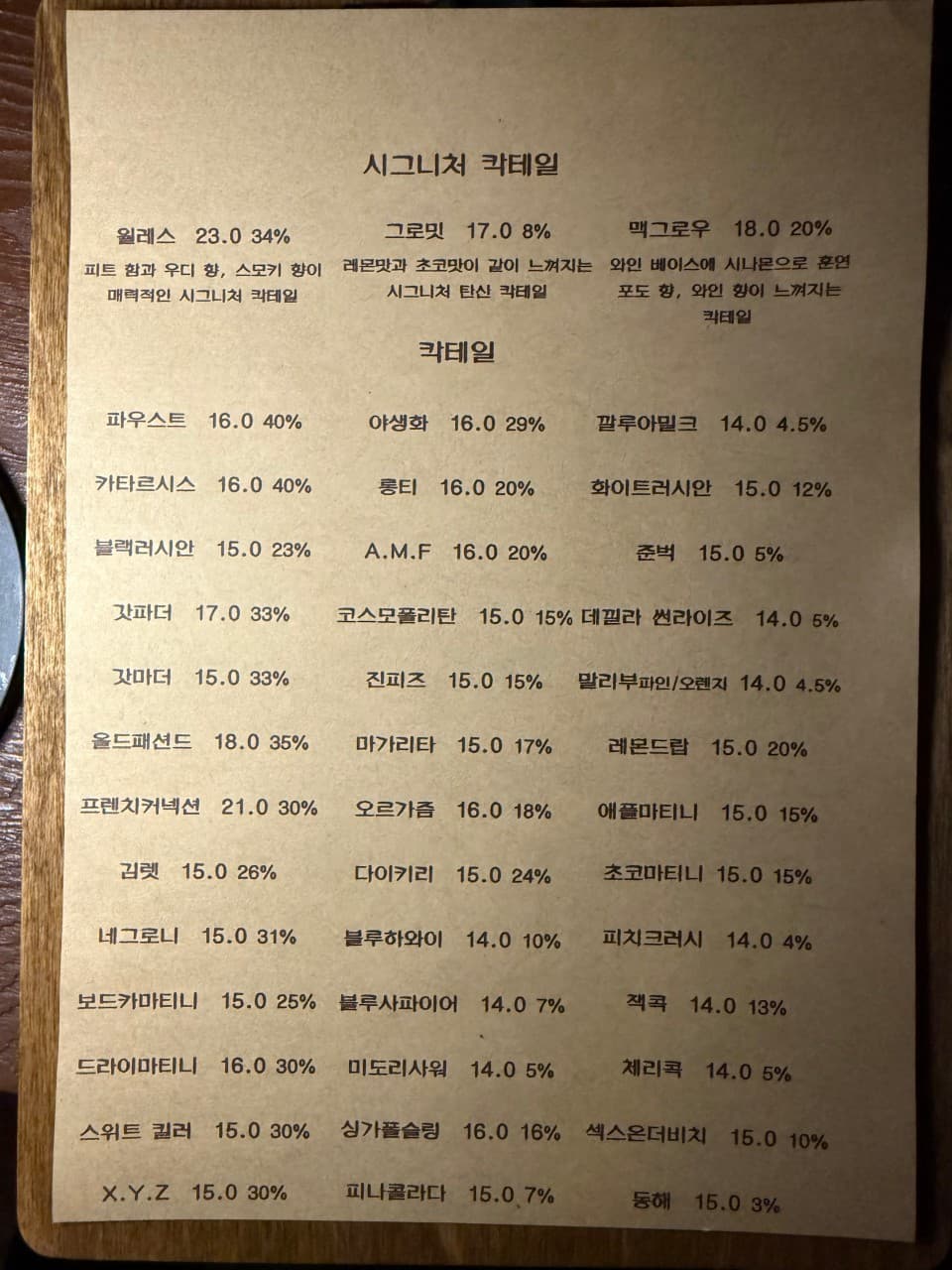 메뉴판 2