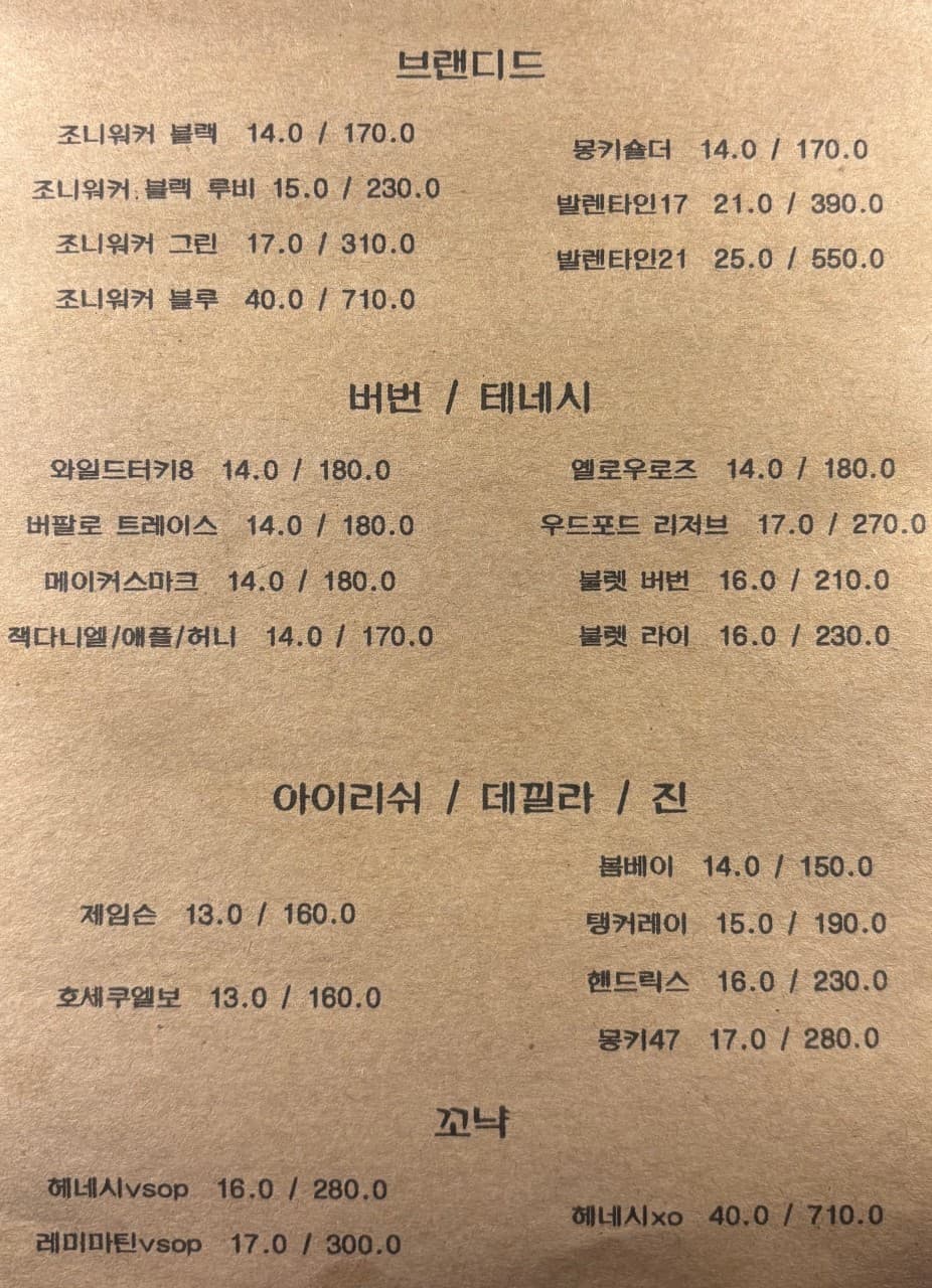 메뉴판 5