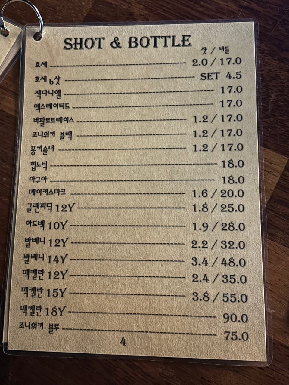 메뉴판 4