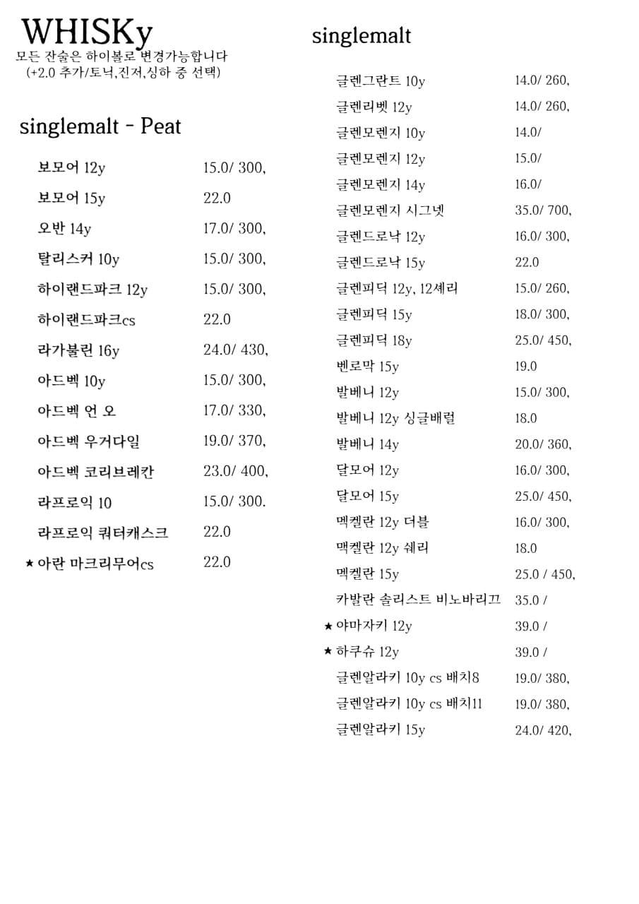 메뉴판 4